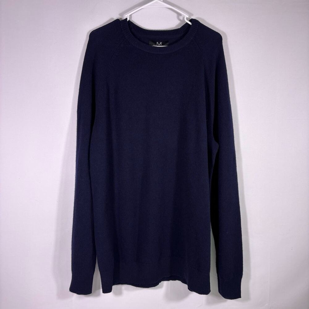 NWT Magaschoni Navy 100% Lambswool Pullover Sweater Size XLT T7